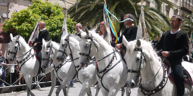 Cavalcata Sarda, termini per sfilata, canti e danze