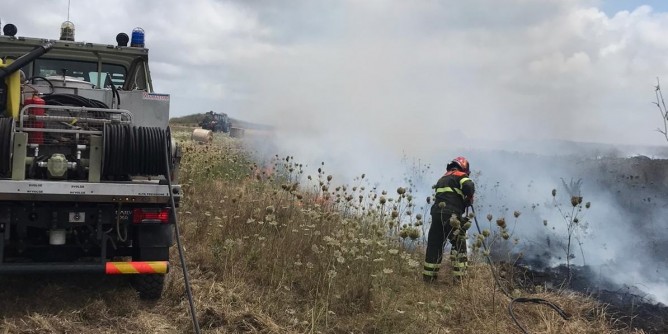 Incendio a Calangianus, sughereta in fumo