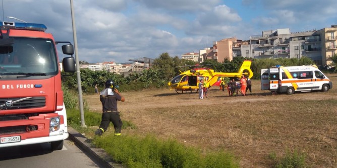 Malore fatale a Sant´Agostino, elicottero in citt