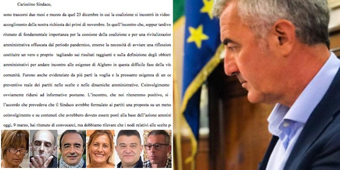 Cambiare rotta, progetti, assetti. Nuova missiva in mano al sindaco 