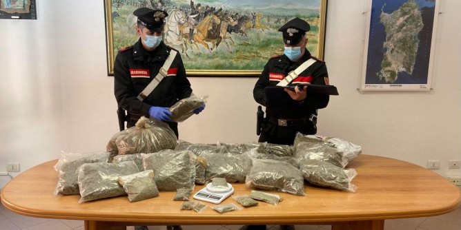 Olbia: sequestrati 14,4kg di marijuana