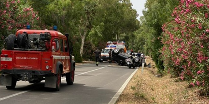 Lancia <i>Y</i> si ribalta verso Fertilia