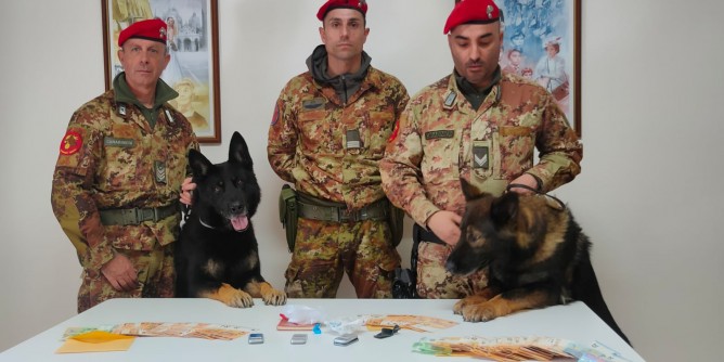 Cani in azione, arrestato 65enne con cocaina